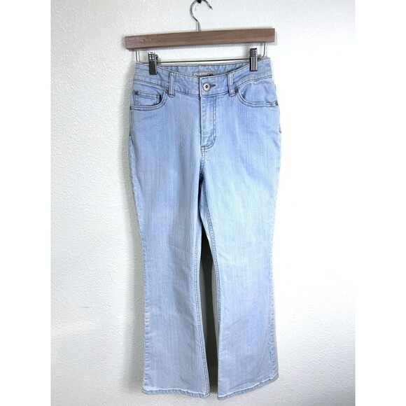Chico's Platinum Denim Light Wash  Straight Leg Jeans  Women's Size 00 Short - Picture 1 of 6